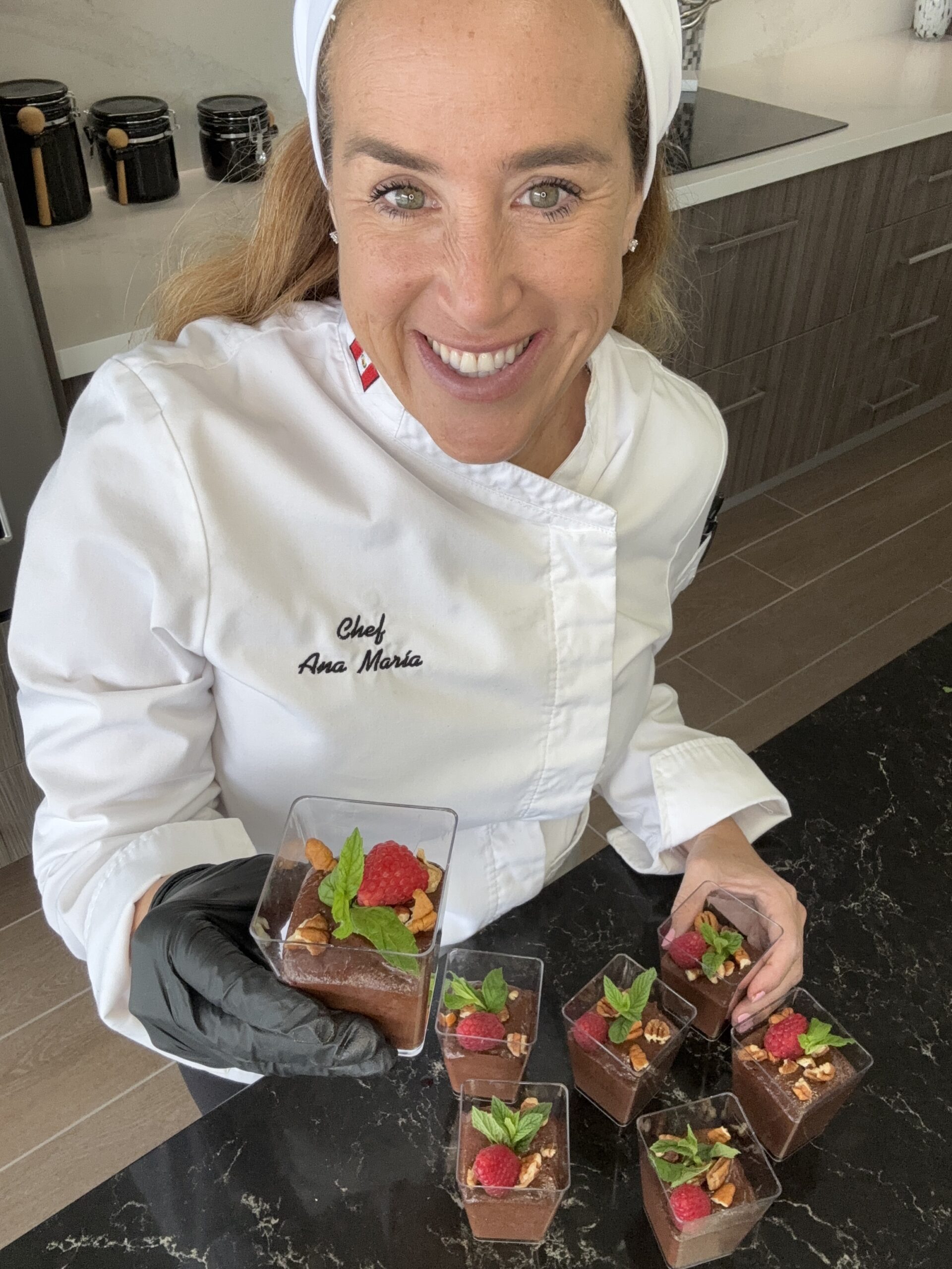 Chef Ana María with desserts | ANA MARIA'S CATERING