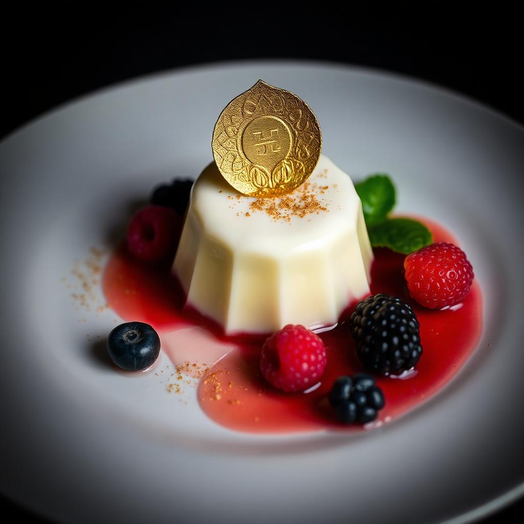 Artfully plated dessert